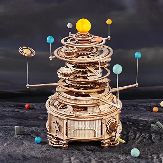 3D WOODEN PUZZLE FOR ADULTS DIY SOLAR SYSTEM MODEL KIT MECHANICAL ORRERY CRAFT KITS TO BUILD UNIQUE GIFT FOR TEENS - Image 2